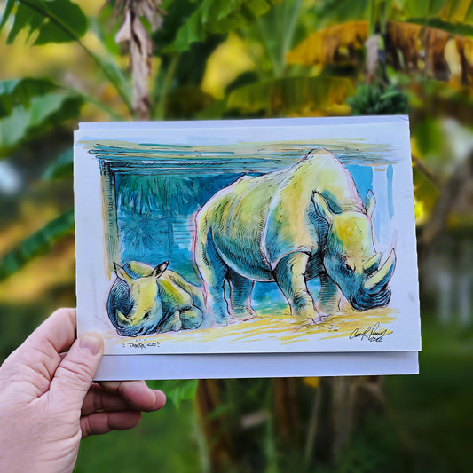 Watercolor Rhinoceros